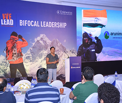 Arunima Sinha, the first female amputee to scale Mt. Everest leaves the audience speechless at the Senior Leadership Meet Life-At-Edelweiss