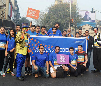 Edelweiss Employees running for EdelGive Foundation at the Mumbai Marathon Life-At-Edelweiss